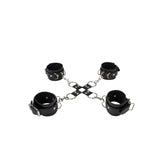 LEATHER HAND AND LEGCUFFS - BLACK